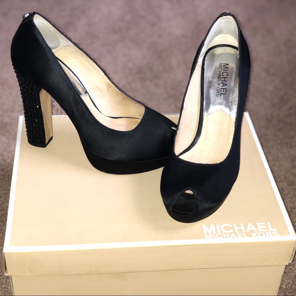 Michael Kors Black Satin Heels